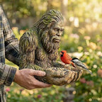 Tree Face Decor for Outdoor Garden - Funny Bigfoot Sculpture 6 Inch, Hand Painted Resin Wall Hanging Art with Keyhole Mount, Unique Yard Decoration Gift for Nature Lovers, Sasquatch Garden Art