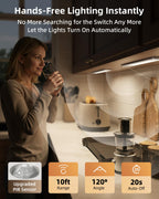 EZVALO 10inch Under Cabinet Lighting, 2500mAh Rechargeable Motion Sensor Lights Indoor with 3 Color Temps, 2 Pack Magnetic Closet Light, 80 LED Dimmable Under Counter Lights for Kitchen, Shelf, Stair