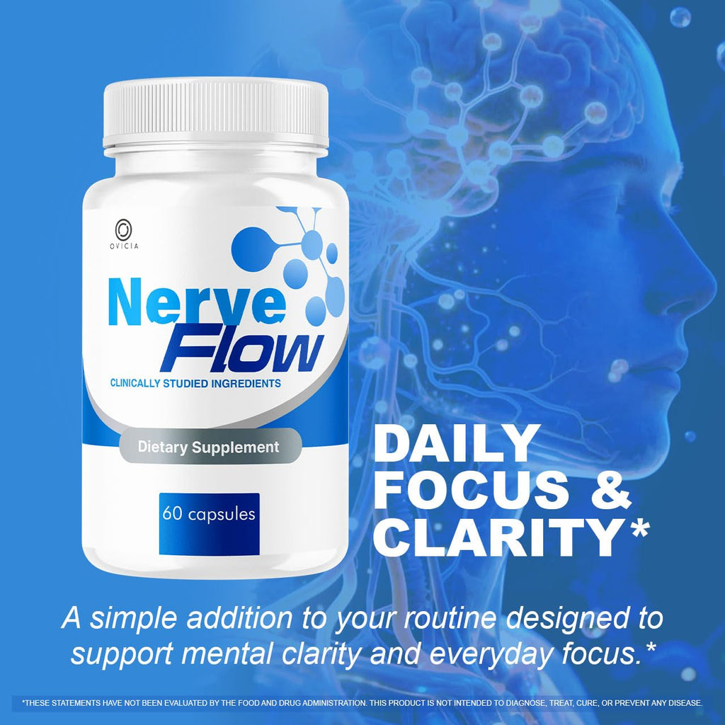 (5 Pack) Nerve Flow Capsules - Official Nerve Flow Pills Advanced Premium Formula Support Maximum Strength, All Natural NerveFlow Vitamins for Overall Health & Wellness, 300 Capsules 5 Months