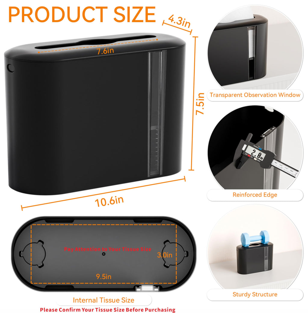 Yieach Touchless Paper Towel Dispenser for Countertop,Home,Bathroom and Kitchen,Black Commercial Multifold Paper Towel Dispenser for Z-fold,Folded,Trifold,Napkin,C fold,Tri Fold Hand Towels Holder
