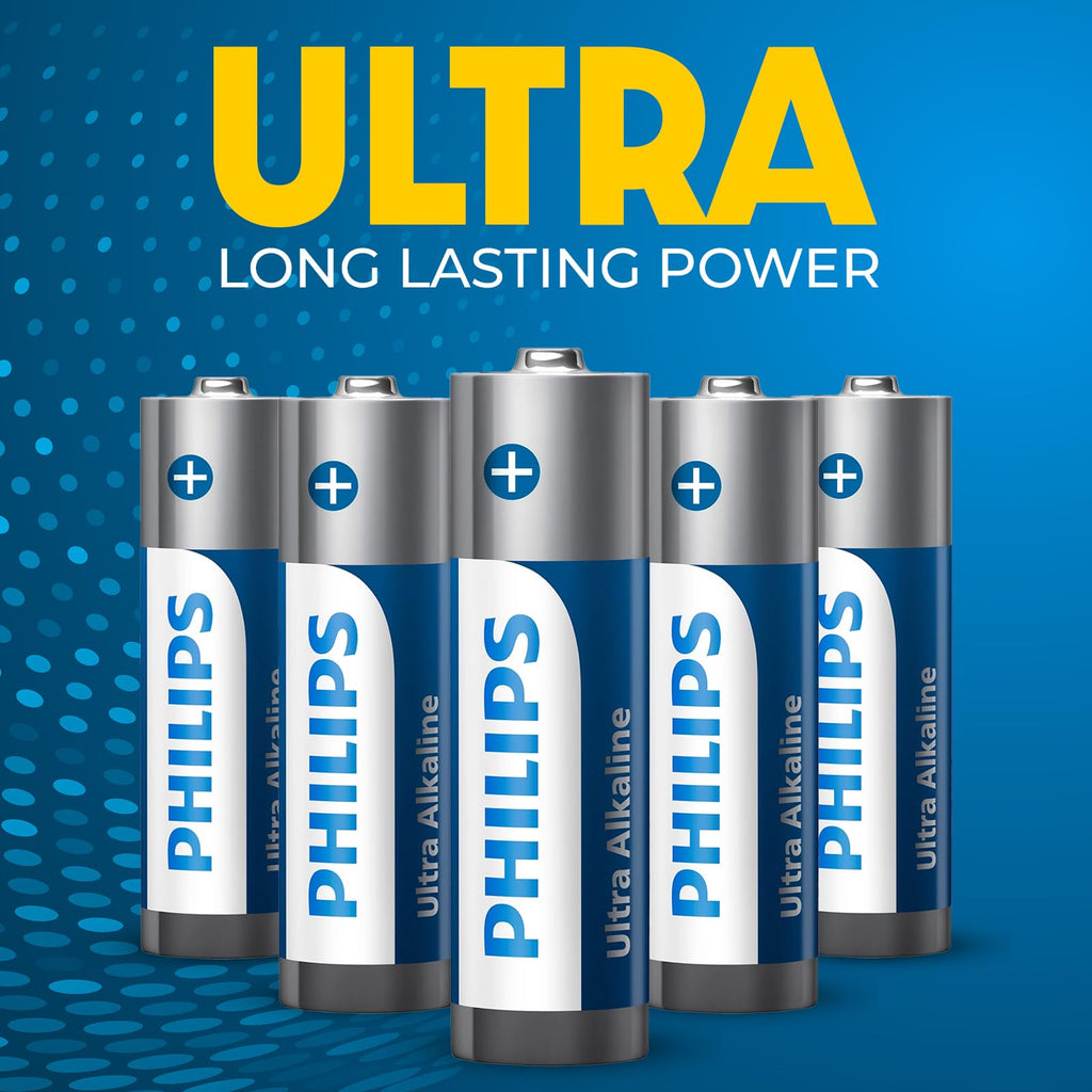 PHILIPS AA Batteries 36 Pack | 1.5v Ultra Alkaline Double A Battery | 132% More Power Then Industry Standard | Long-Lasting | 10-Year Shelf Life | Ideal for Indoor & Outdoor Use | Premium Performance.