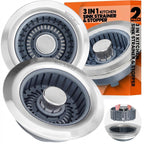 Nipoko 2 Pack Sink Drain Strainer - Sink Stopper, 3 in 1 Stainless Steel Kitchen Drain Plug with Deep Anti-Clog Basket and Odor-Blocking Seal, Pop-Up Design Fits Standard 3-1/2 Inch Sink