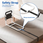 Josmimic Bed Rails for Elderly Adults Safety - Height Adjustable Bedrail with Storage Pocket and Non-Slip Handle Bar for Getting in&Out of Bed, Hold up to 300LBs - Fits Twin Full Queen King,Black