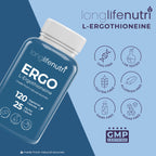 L-Ergothioneine 25mg - 120 Vegetarian Capsules, 4-Month Supply, Antioxidant Supplement for Wellness Routine, GMP Certified, Made in USA