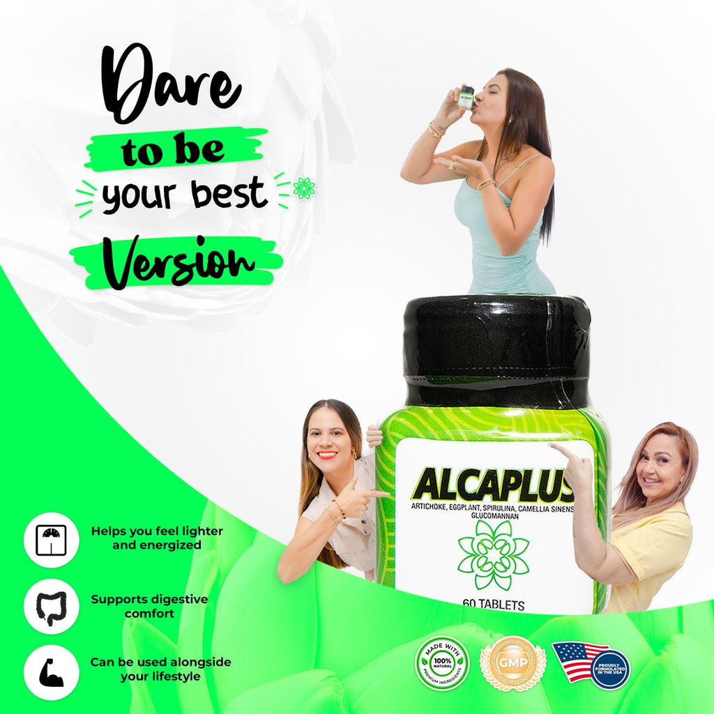 Alcaplus Original Natural Weight Loss Pills for Women Detoxifying and Controlling Appetite, Herbal Supplement with Artichoke, Eggplant, Spirulina, Green Tea, and Glucomannan Lose Weight Fast for Woman