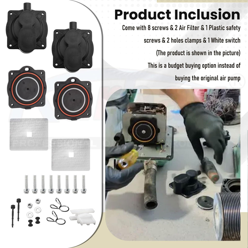 HP60/80 Air Pump Rebuild Complete Kit for Hiblow HP 80, HP 60 Aerators, HP-80-0110, with White Switch