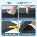 Black Polyurethane Foam Inserts for Cases, 2 Pcs 16 x 12 x 2 Inch, Cuttable Packing Padding for Tool Box, Camera, Crafts and Storage