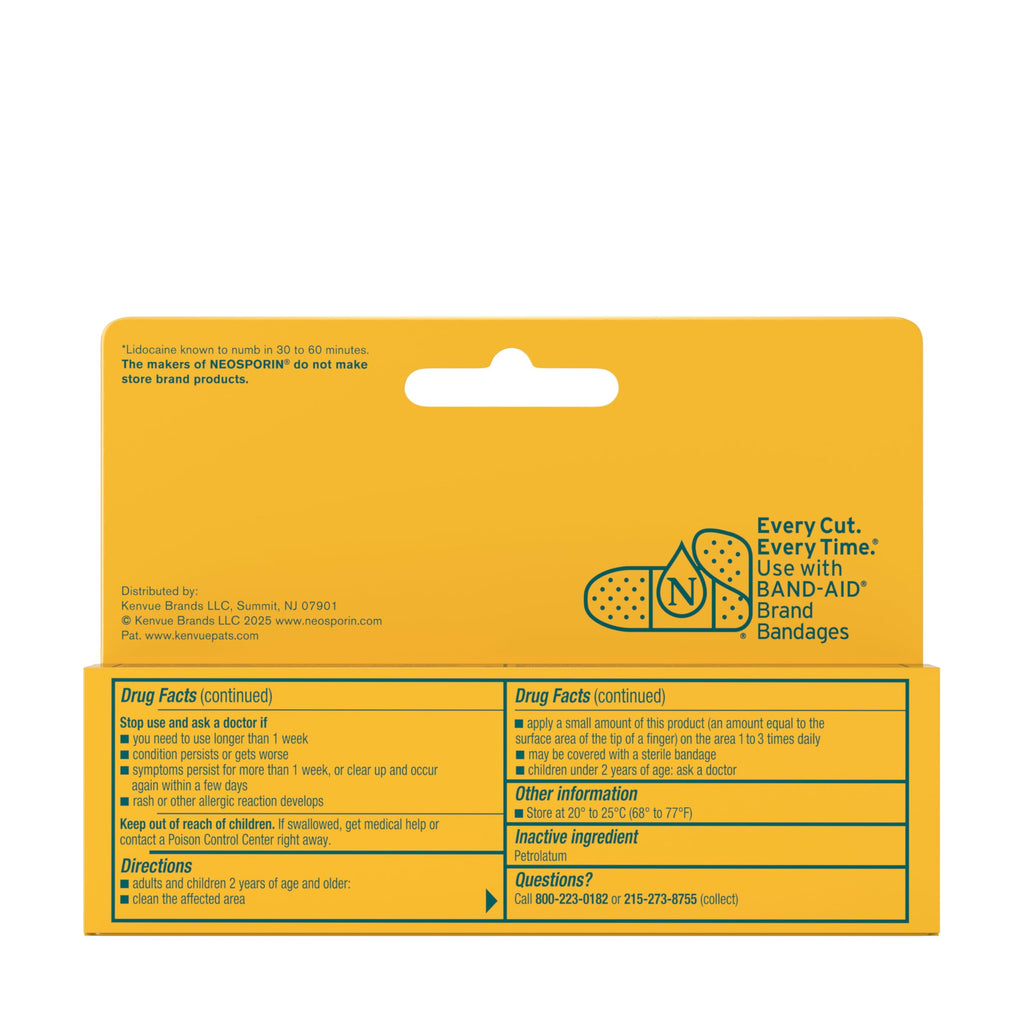 Neosporin + Lidocaine Pain Relief Triple Antibiotic Ointment, 1 oz