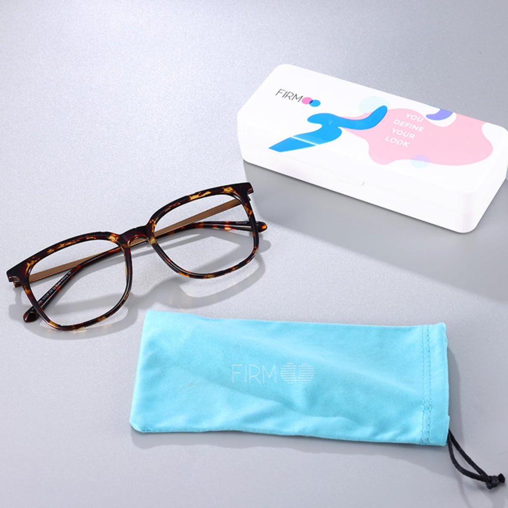 Firmoo Oversized Blue Light Blocking Glasses for Women/Men, Tortoise Shell Large Square Frame Computer Glasses for Screens