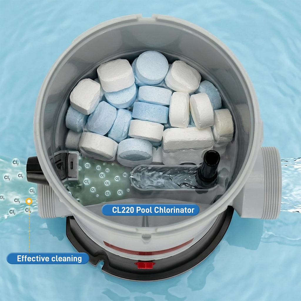 CL220 Off-Line Automatic Chlorinator Feeder Compatible with Hayward Chlorine Feeder for Swimming Pool Ponds Garden,Economy Off-Line Above-Ground Pool Automatic Chlorine Bromine Feeder