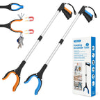 REWKCY 34" Grabber Reacher Tool, 2-Pack Foldable Reacher Grabber Pickup Tool with 360° Rotating Jaw & Magnets, Grabber Tool Heavy Duty