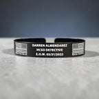 Center Mass, Inc. Legacy Band - Personalized ID & Memorial Bracelet - 2 Size Options - Black Metal