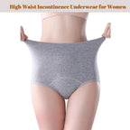 3 Pack Women's Incontinence Underwear Washable, Double Elastic High Waist Adult Incontinence Protective Briefs, Reusable for Light Bladder Leakage(L-Waist: 24.4''~38.6'')