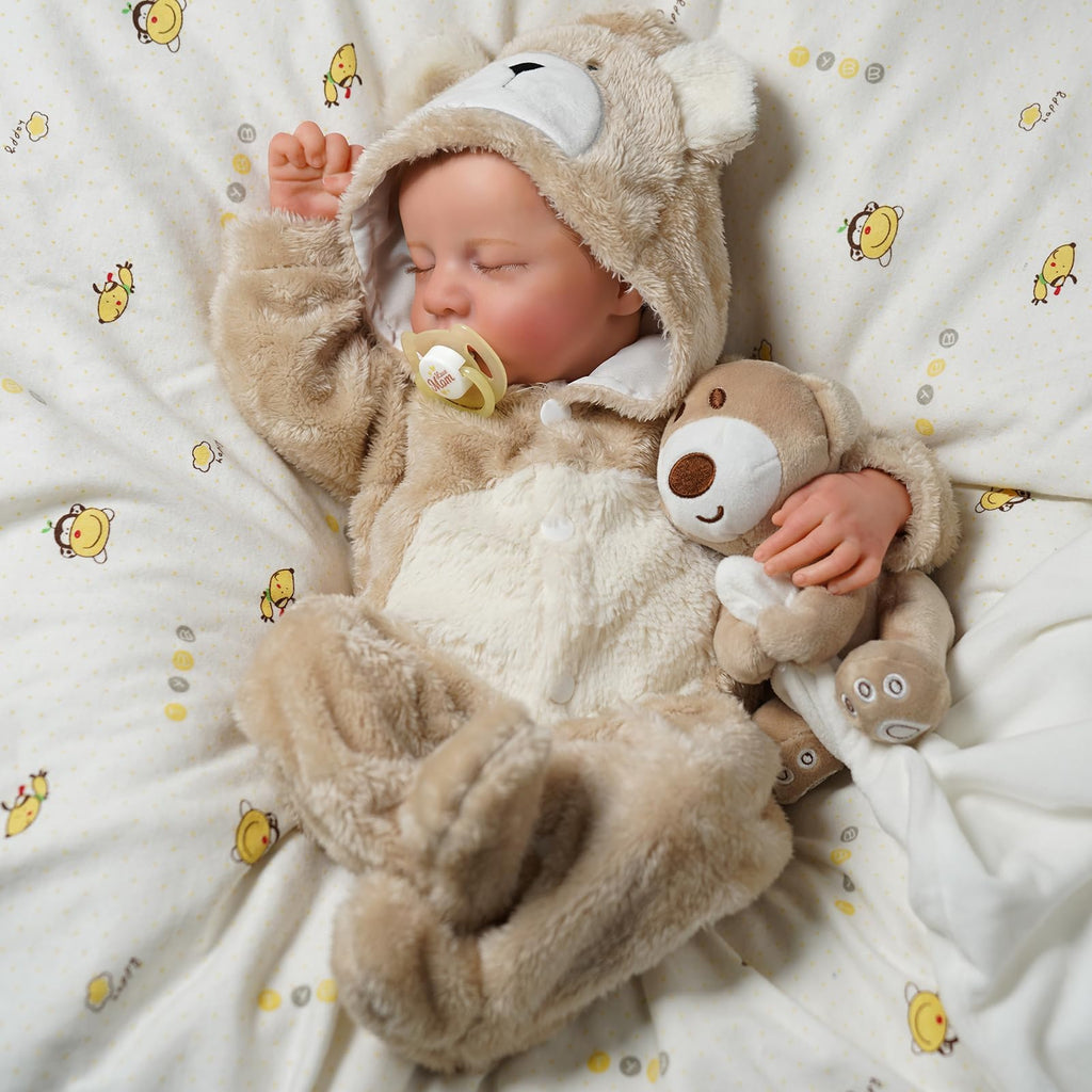 BABESIDE Lifelike Reborn Baby Dolls Boy - 17-Inch Baby Soft Body Realistic-Newborn Baby Doll Silicone Full Body Vinyl Real Life Baby Dolls with Toy Accessories
