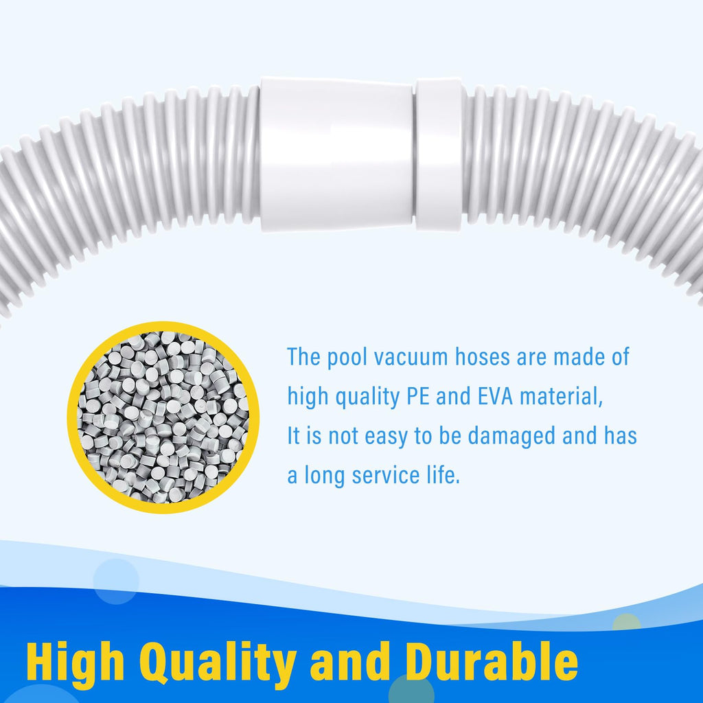 Universal Pool Vacuum Hose 48" Long Fit for Kreepy Krauly, Baracuda G3/G4, Hayward Navigator, Pool Vac Ultra and Most Automatic Pool Vacuum Cleaners, Swimming Pool Cleaner Suction Hose, 3 Pack