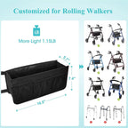 Dotday Rollator Basket with Cup Holder, Easy to Use Rollator Accessories Folding Storage Bag, Never Tipping Over