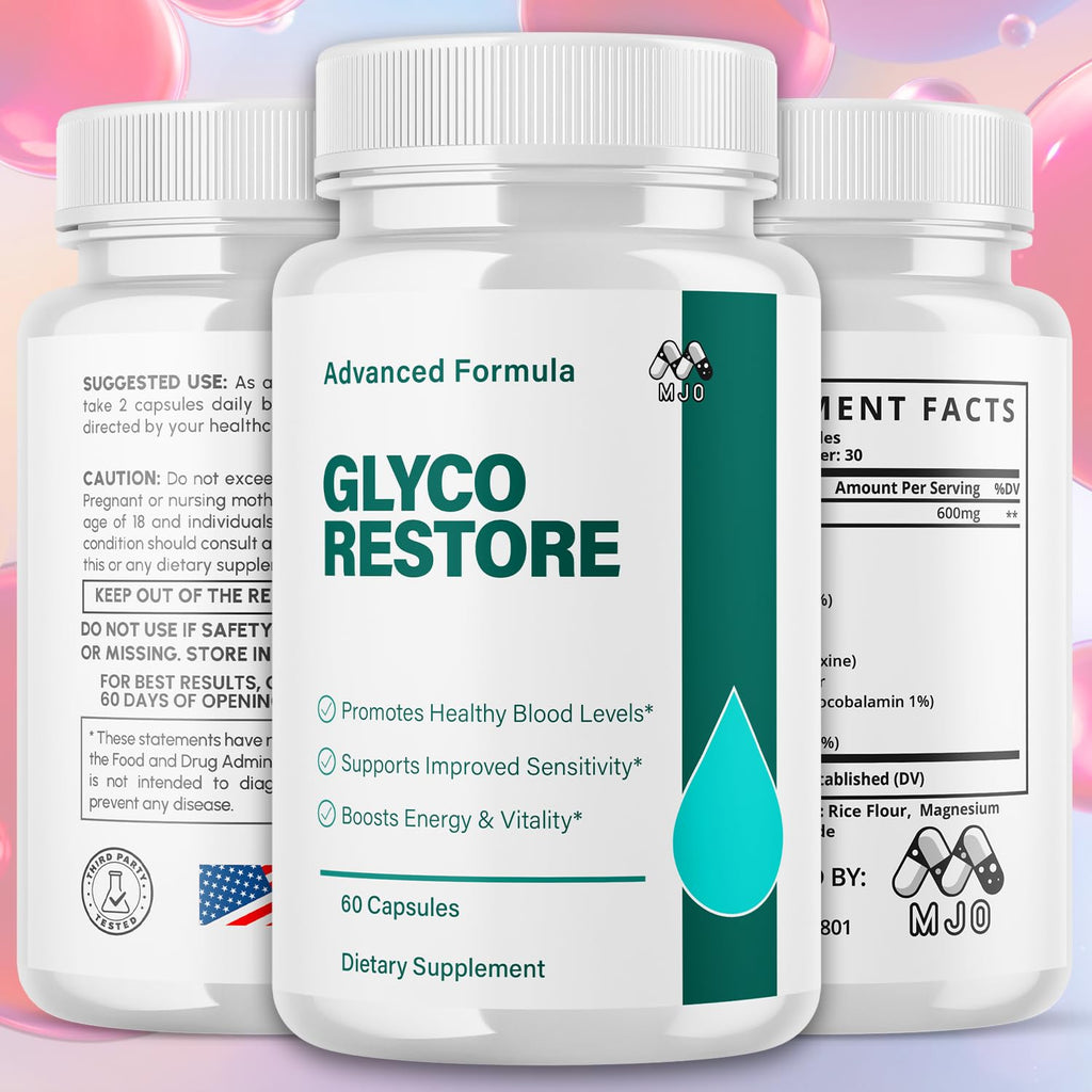 (5 Pack) Glyco Restore Capsules, Official GlycoRestore Pills with All Natural Ingredients, Advanced Overall Health and Wellness Vitamin Support Supplement with Max Multivitamins Support (300 Capsules)