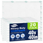 Heavy Duty Underpads 40"X40" Super Sized Chucks Pads 180 Grams Disposable Bed Pads with Strength Cloth Backing Extra Absorption Pads for Incontinence (100X100CM, 20 Count, Discreet Packaging)
