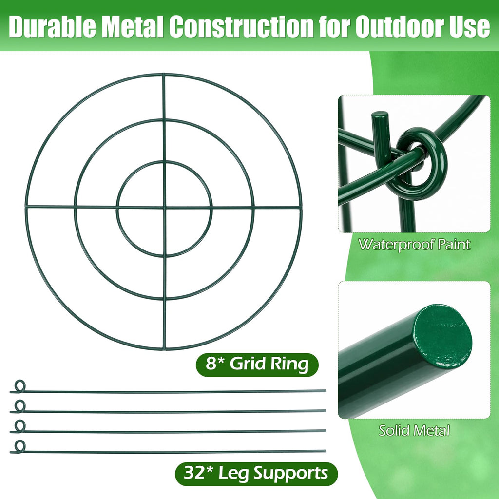 8 Pack Peony Cages and Supports, 11.5 x 20 Inch Plant Support Cage Set