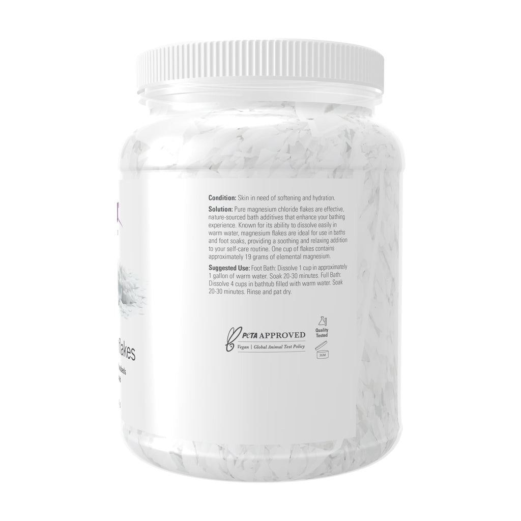 NOW Foods Solutions, Magnesium Flakes, 100% Pure, from the Ancient Zechstein Seabed, Highly Concentrated, 54-Ounce