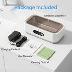 Ultrasonic Jewelry Cleaner Machine: 49KHz Ultrasonic Cleaner with 3 Cleaning Modes for Jewelry,Glasses,Rings,Watch Strap,Dentures,Retainers,Coins,Earring,650ML 304 Stainless Steel Tank(White)
