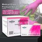 FINITEX Nitrile Disposable Latex-Free Gloves - 1000PCS/Case Powder-Free Guantes de Nitrilo Cleaning Medical Exam Food Cooking Gloves Rose Red(Small)
