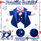 Patriotic Porch Goose Outfits 4th of July Goose Outfits Independence Day Lawn Porch Goose Clothes Fits 23" Cement Plastic Goose Statue for USA 250th Anniversary Outdoor Garden Yard Patio Decoration