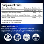 FloraBliss 120 Methylene Blue Capsules (16 mg), with Cacao, Vitamin C Ester
