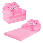 MOONBEEKI Kids Couch Fold Out, Foldable Princess Chair for Toddlers, Pink