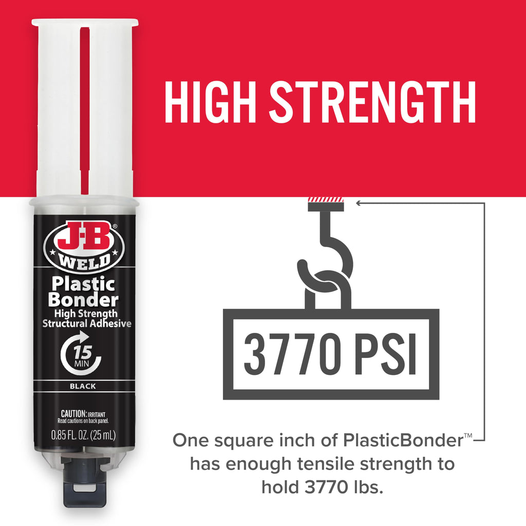 J-B Weld Plastic Bonder Black 25ml Syringe - 2 Pack (50139-2), 25 ml - 2 Pack