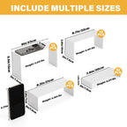 NEETBU White Matte Metal Display Stand,8 Pcs 2 Set Display Risers, Metal Rectangular Display Shelf Holders for Showcase, Dessert, Perfume, Vendor Events, Cupcake Stands, Toys Display Shelves ( 8Pcs-White, 7”L~8”L~9”L )