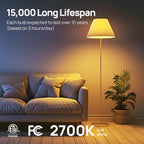 Linkind A19 LED Light Bulbs Dimmable, 100W Equivalent Light Bulbs, 16W, 2700K Soft White, 1600 Lumens LED Bulbs, E26 Standard Base, 120V, Lighting for Bedroom Living Room Home Office, 6 Packs