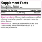 Bronson Ultra Biotin 10,000 Mcg Hair Skin and Nails Supplement, Non-GMO, 360 Vegetarian Capsule