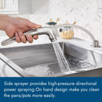 Cinwiny Kitchen Faucets, High Arc 360°Rotating Spout Kitchen Sink Faucet, 2 Handle 8 Inch Centerset RV Kitchen Faucet with Supply Lines, 3 or 4 Hole Kitchen Faucet with Side Sprayer, Brushed Nickel