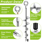 Fabulas Ground Anchors Screw in, 18 Inch Ground Anchors Heavy Duty Metal Earth Auger Anchors Trampoline Stakes Kit High Wind for Swing Set Shed Rv Canopy Gazebo Mobile Home Tree Playground Dog, 4 Pack