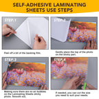 60 Pack Self Adhesive Laminating Sheets, 5.3 X 7.3 Inch, Clear Sticker Laminate Sheets Waterproof for Documents, Photos, No Machine Needed Heatless Durable