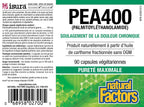 Natural Factors PEA400 - Pure Palmitoylethanolamide for Relief - Supports Nervous System & Occasional Discomfort - Non-GMO - 90 Capsules (90 Servings)