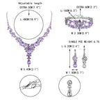 EVER FAITH Crystal Art Deco Floral Costume Prom Jewelry Set Light Purple