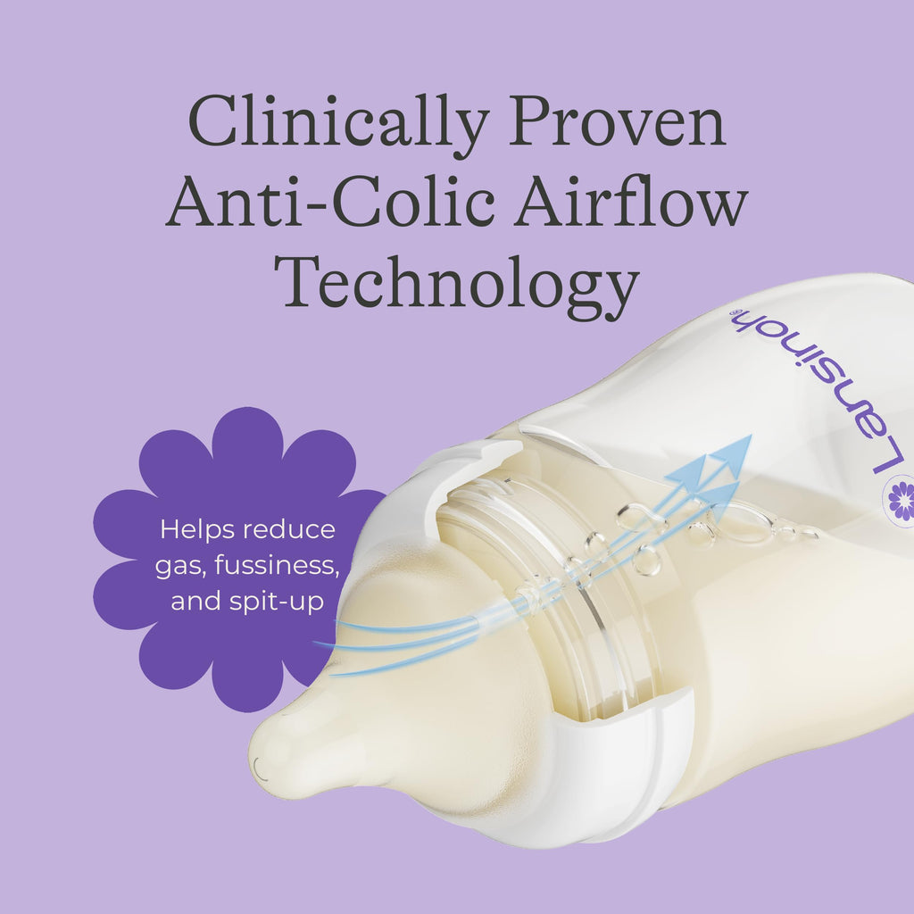 Lansinoh Anti-Colic Baby Bottles, 5 Ounces, 3 Count