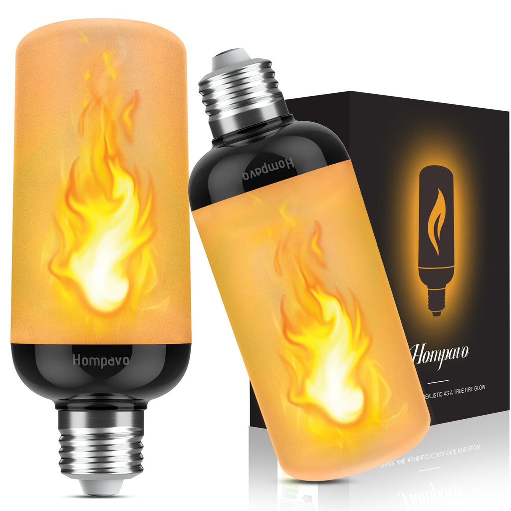 Hompavo Gen2 Flame Light Bulbs, Like Real Fire 4-Mode for Home Decorations
