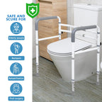 WeHwupe Toilet Rails - Toilet Safety Rail for Elderly Adults - Adjustable Bathroom Toilet Handles - Toilet Safety Frame & Rails - Toilet Grab Bars for Senior, Handicap & Disabled,Fits Most Toilets