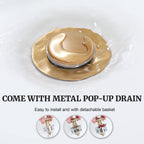 Ultimate Unicorn 8 inch Bathroom Faucet Champagne Bronze, Waterfall Bathroom Sink Faucet with Metal Pop-up Sink Drain Stopper and 2 Supply Hoses, DJS-MP-3JT-CG-PB-C