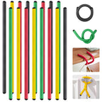 Ninehaoou 20 Pcs 17 Inch EVA Foam Twist Rubber Ties Reusable Bendable Cable Tie Straps Flexible Heavy Duty Twisty Ties for Organizing Cords Bundling (Red,Yellow,Green,Black)