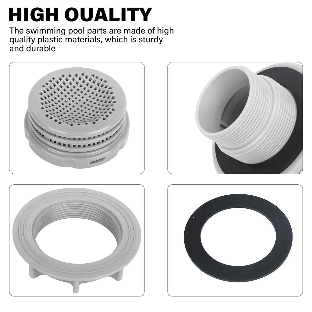 10746 （4 piece set）Strainer for Intex pool replacement parts, includes pool large filter parts 10744 10256 10255 threaded filter connector nut washer