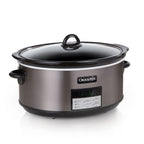 Crock-Pot Large 8-Quart Programmable Slow Cooker with Auto Warm Setting Black Stainless Steel