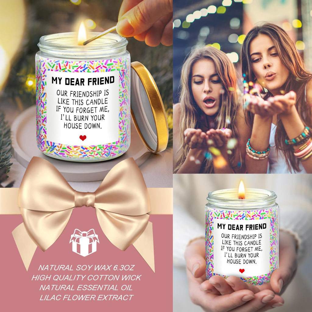 Birthday Gifts for Women Best Friends, Friendship Gifts for Women BFF Female Friends Sister Gift from Sister Lavender Scented Candles Christmas Basket