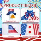 ENBOFID 4th of July Porch Goose Outfits, Patriotic Goose Outfits Costume for 23inch Plastic Cement Statue, Independence Day Goose Outfits Clothes for Outdoor Garden Patio Decor