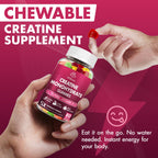 HMone Creatine Monohydrate Gummies - 5g for Men & Women, 160 Count and Creatine Chewable Supplements for Muscle Gain, Muscle Strength, Energy Boost, and Muscle Builder, Sugar Free, Vegan
