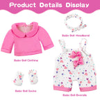 XFEYUE 12" Baby Doll with Pink Bowknot Clothing Set,12 Inch Realistic Baby Dolls with Clothes and Accessories,Pacifier Bottle Toy Pretend Play Collection for 3+ Child Girls Gifts