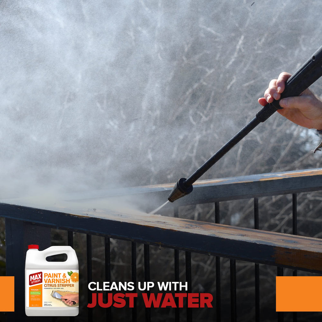 Max Strip Paint & Varnish Citrus Stripper - 1 GALLON - Strips Multiple Layers - Removes Latex and Oil Based Paints - No Methylene Chloride No NMP Powerful No Drip Gel Formula